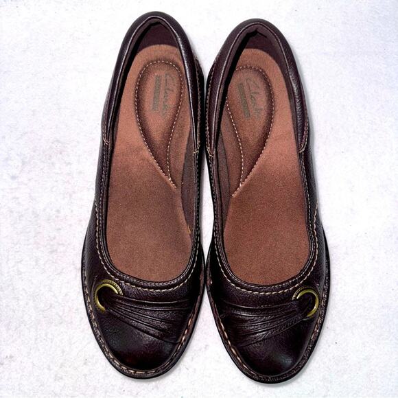 NWT Womens Clarks Dark Brown Recent Drive Leather Slip-on Shoes size 7 - Picture 1 of 8